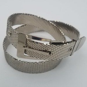 Silver Metal Belt Womens 26" to 32" Reptile Scale